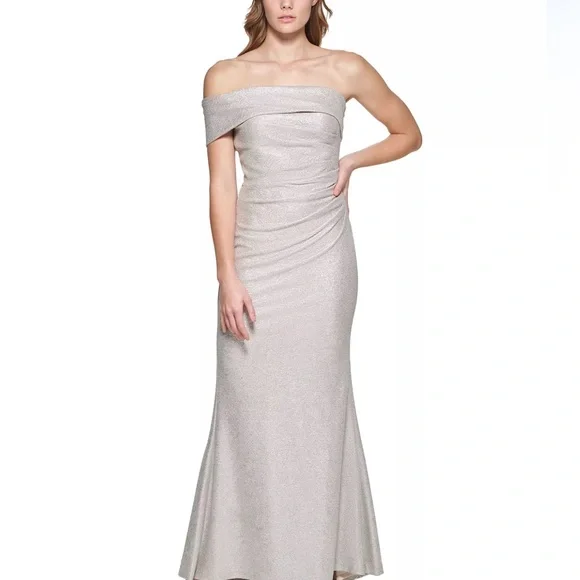 Eliza J | Dresses | Eliza J One Shoulder Gown Size 2 Champagne Color |  Poshmark